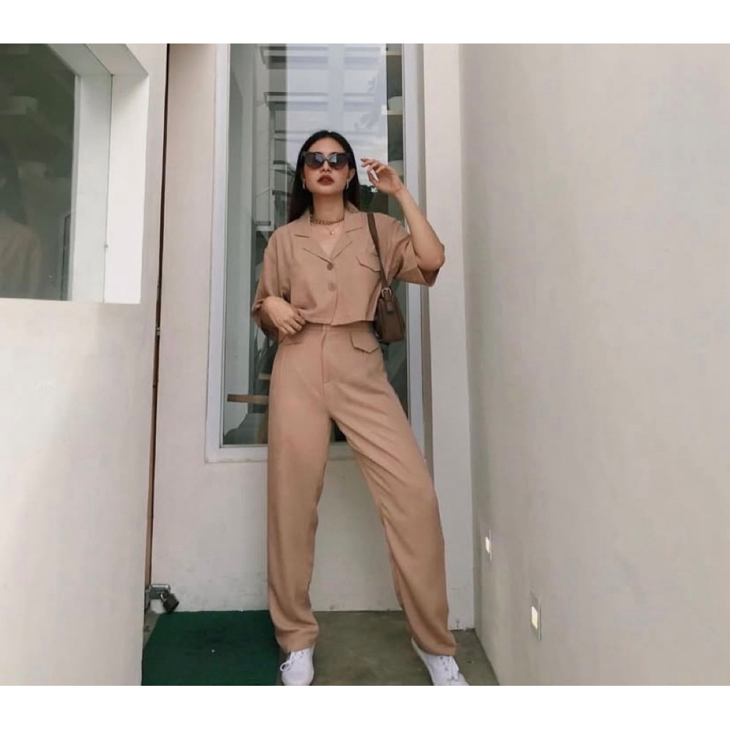 Preloved one set wear dames atasan dan bawahan celana