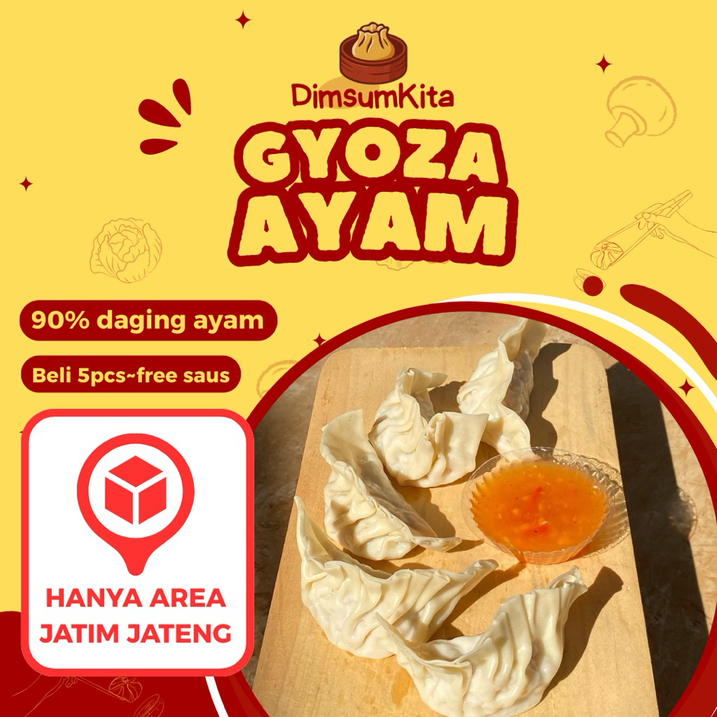 

DIMSUM PREMIUM - GYOZA AYAM - DimsumKita 95% DAGING AYAM - Area Jawa Timur