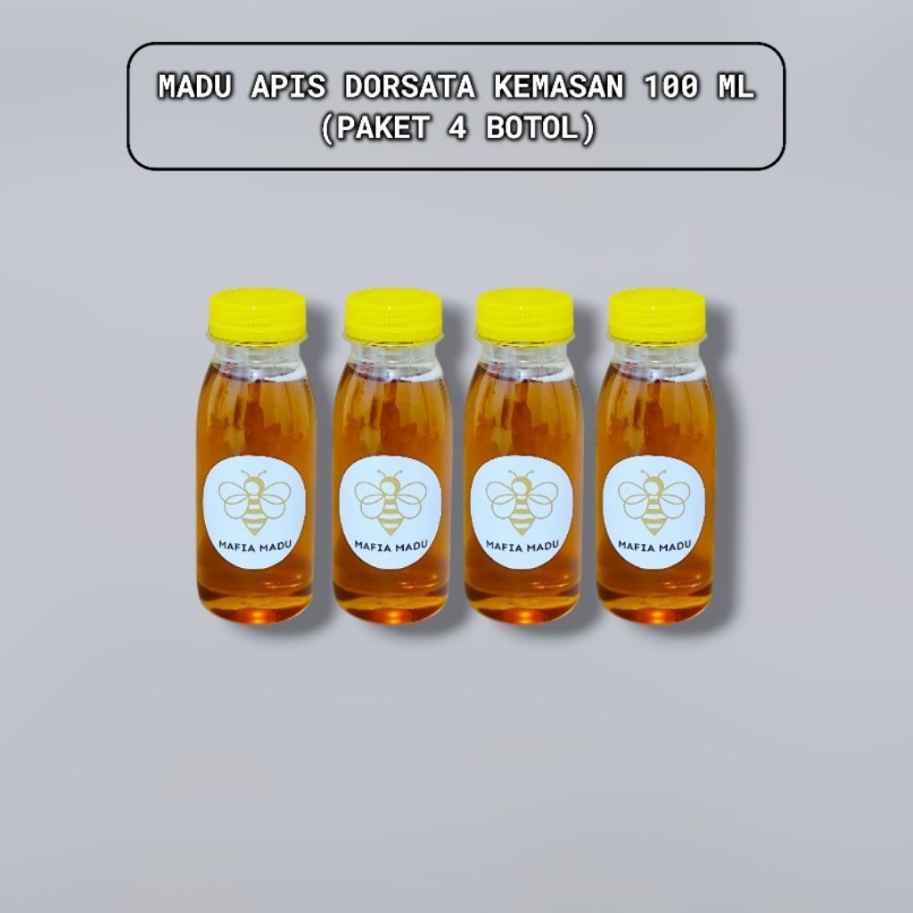 

MADU APIS DORSATA KEMASAN 100 ML (PAKET 4 BOTOL)