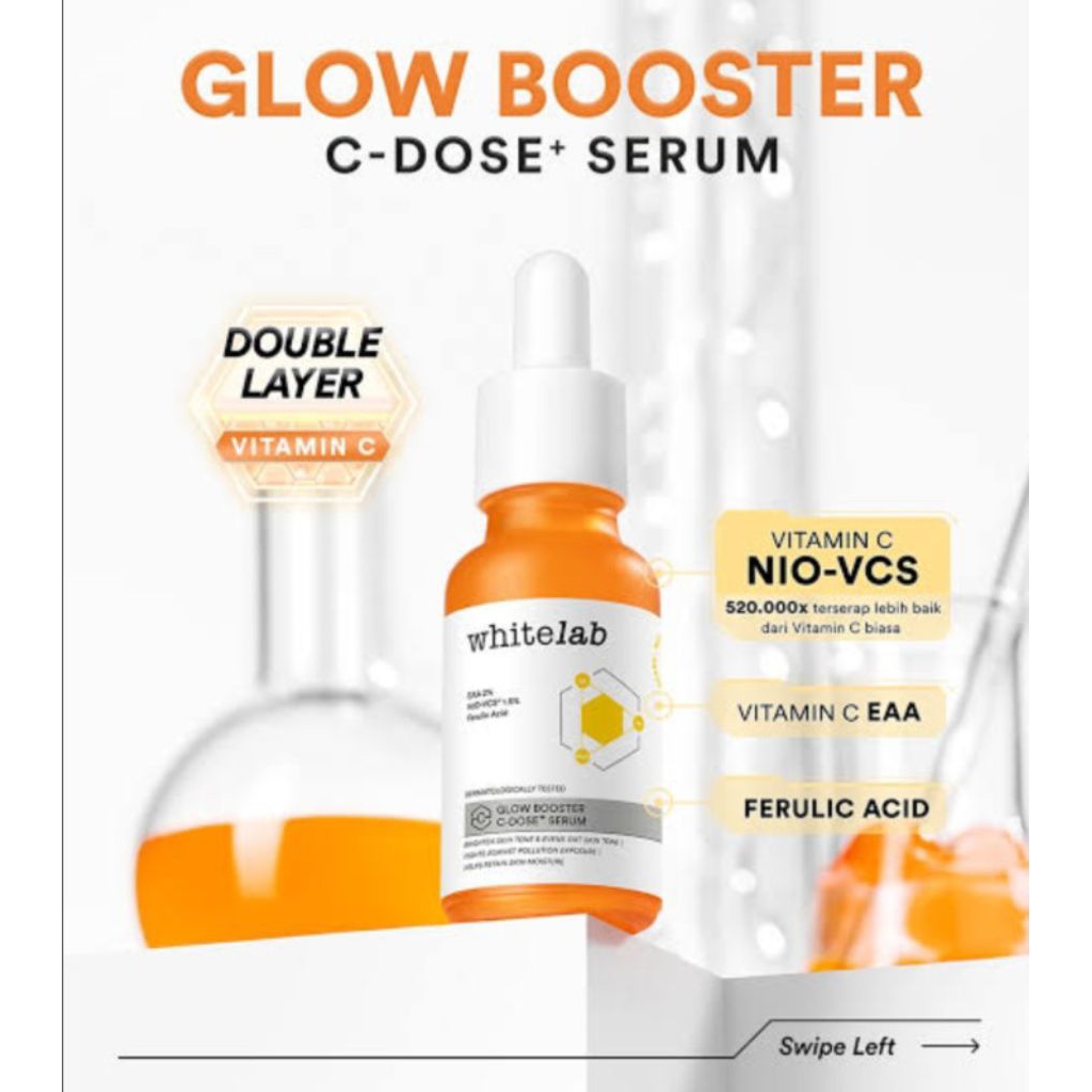 WHITELAB, WHITELAB GLOW BOOSTER C DOSE SERUM, WHITELAB KUNING, WHITELAB SERUM, WHITELAB WAJAH, WHITE