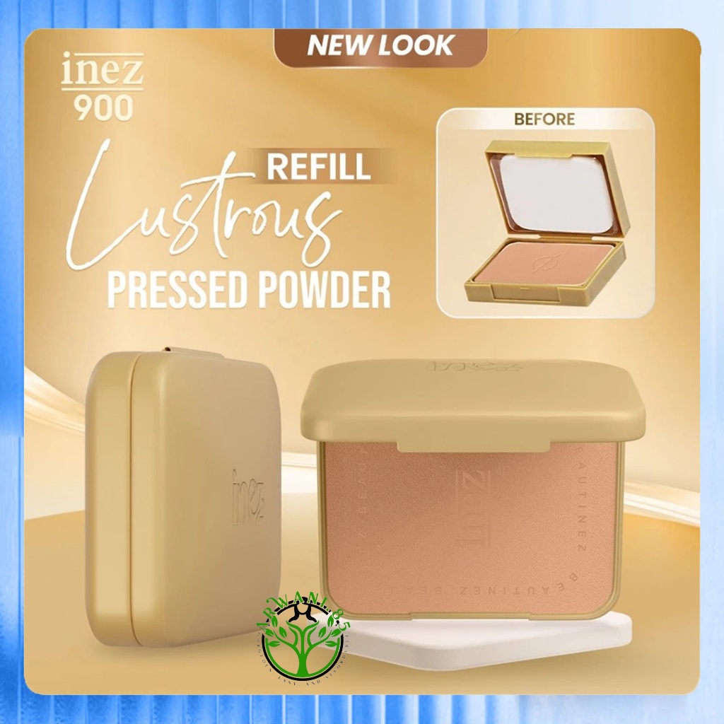 INEZ Refill Bedak Gold Lustrous Pressed Powder Bedak Padat Inez 900