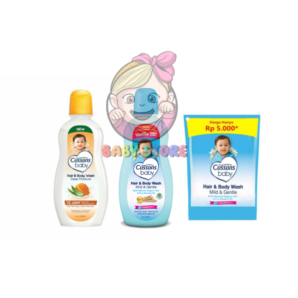 Cussons Baby Hair and Body Wash 100ml + 100ml / 55ml (REFILL) - Sabun Bayi Cussons