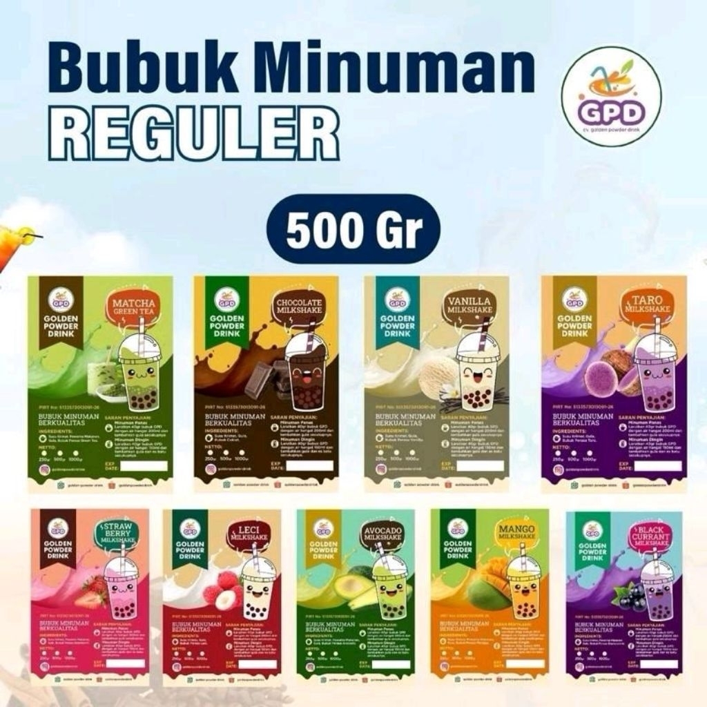 

BUBUK MINUMAN REGULER GOLDEN POWDER DRINK 500 GRAM