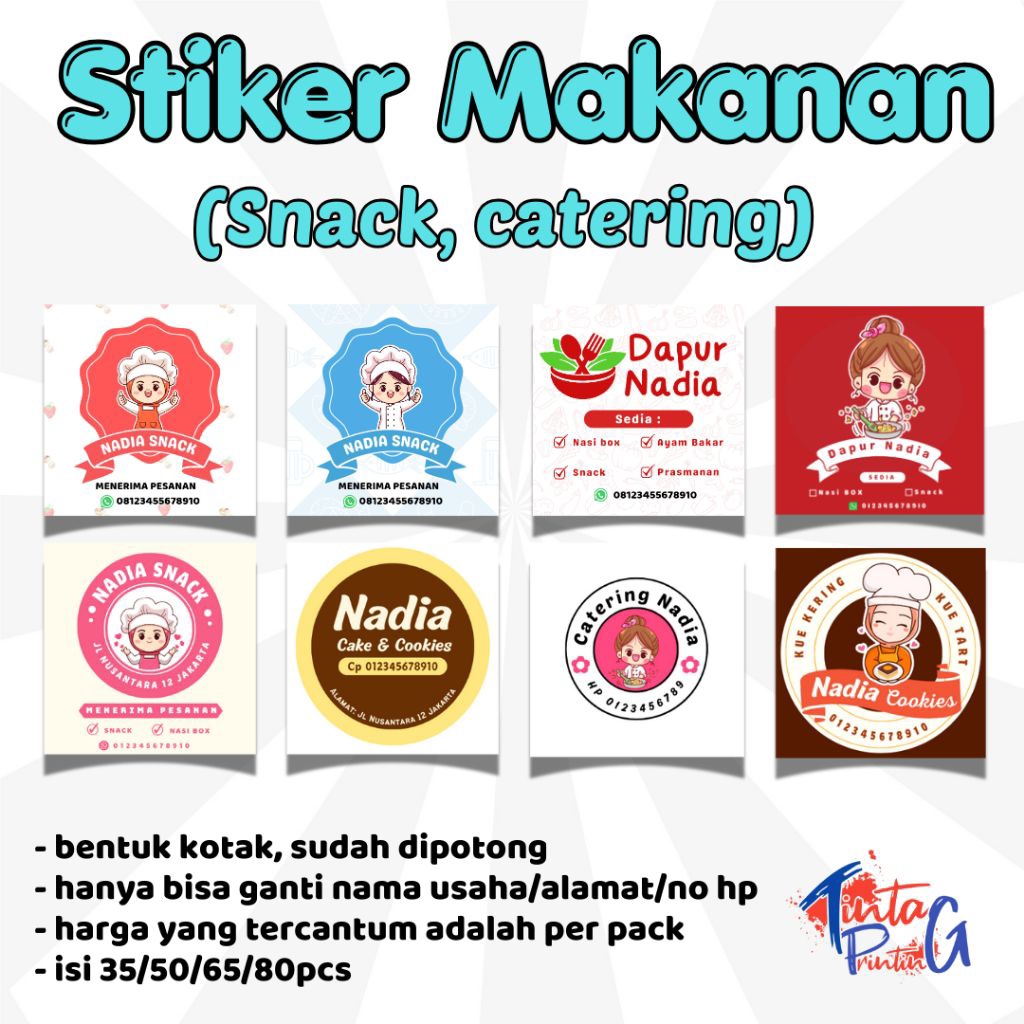 

Stiker Usaha Catering & Snack Makanan