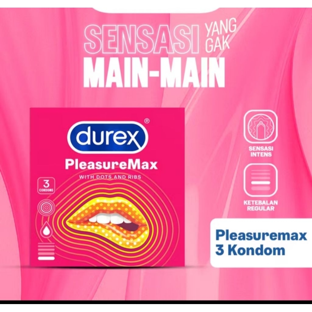( KONDOM GERIGI ) Durex Pleasuremax Kondom Aman Pria isi 3 pcs