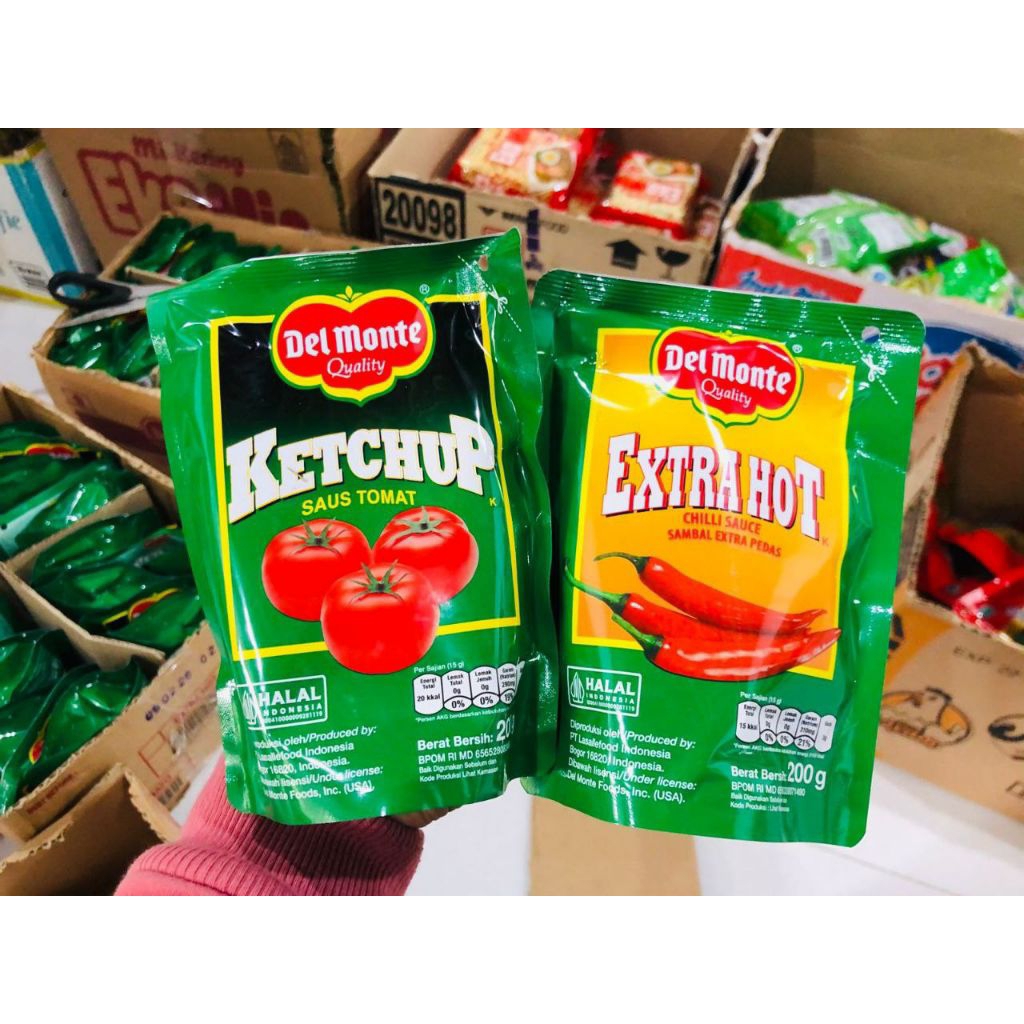 

Delmonte Saus Tomat Pouch 200 gr + Delmonte Saus Extra Hot Chilli Pouch 200 gr