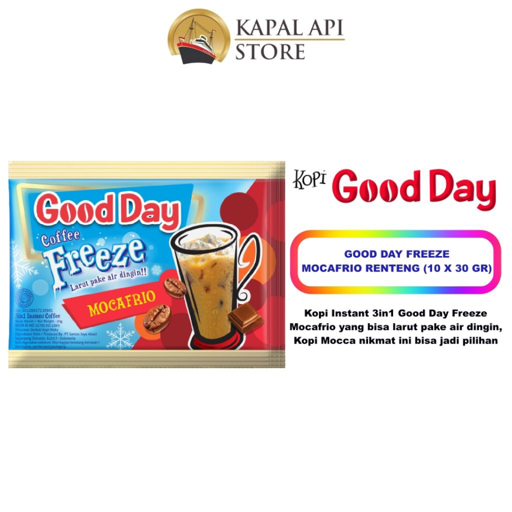 

GOOD DAY FREEZE MOCAFRIO 1 RENCENG ISI 10×30 GRAM
