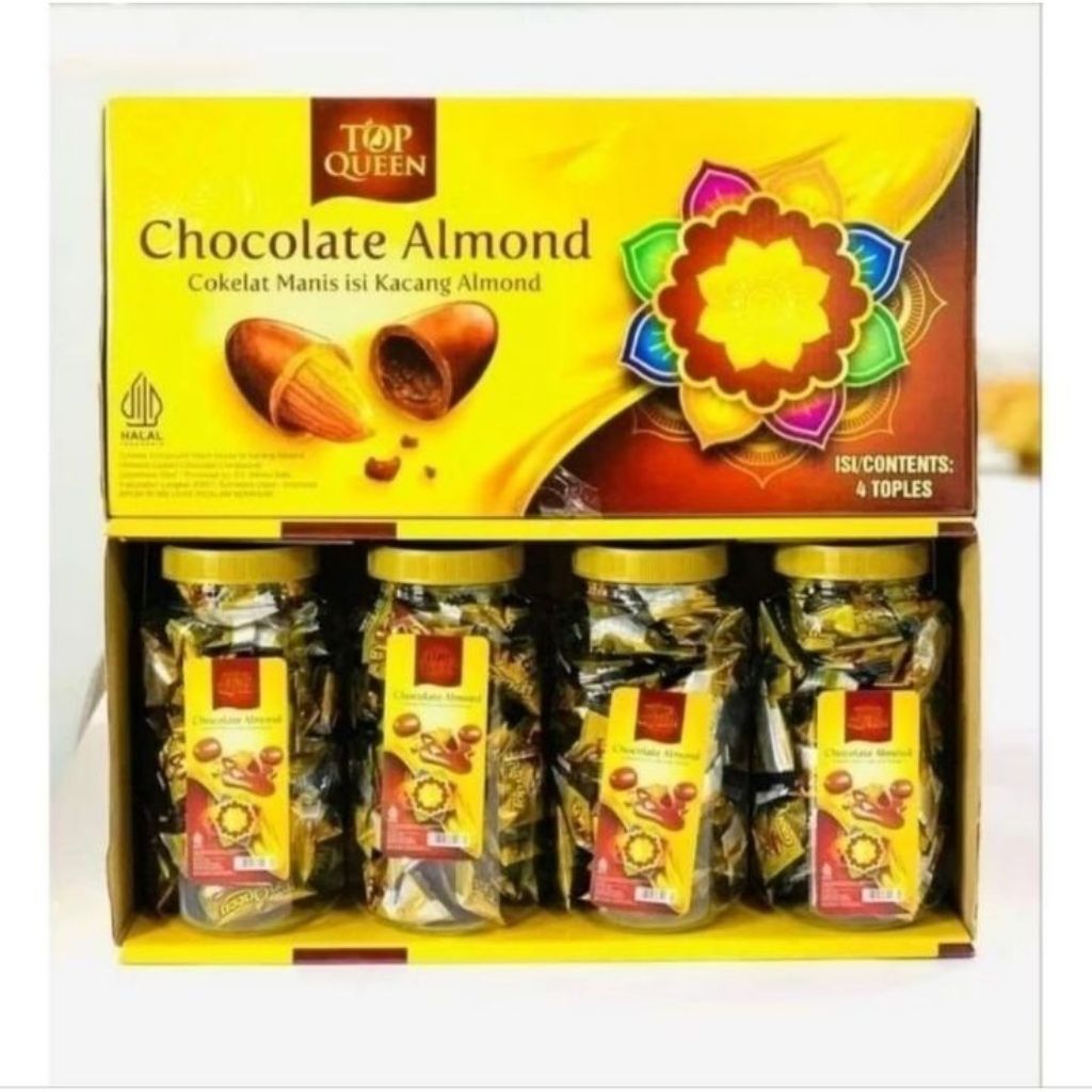 

Coklat Almond Top Queen isi 4 Toples
