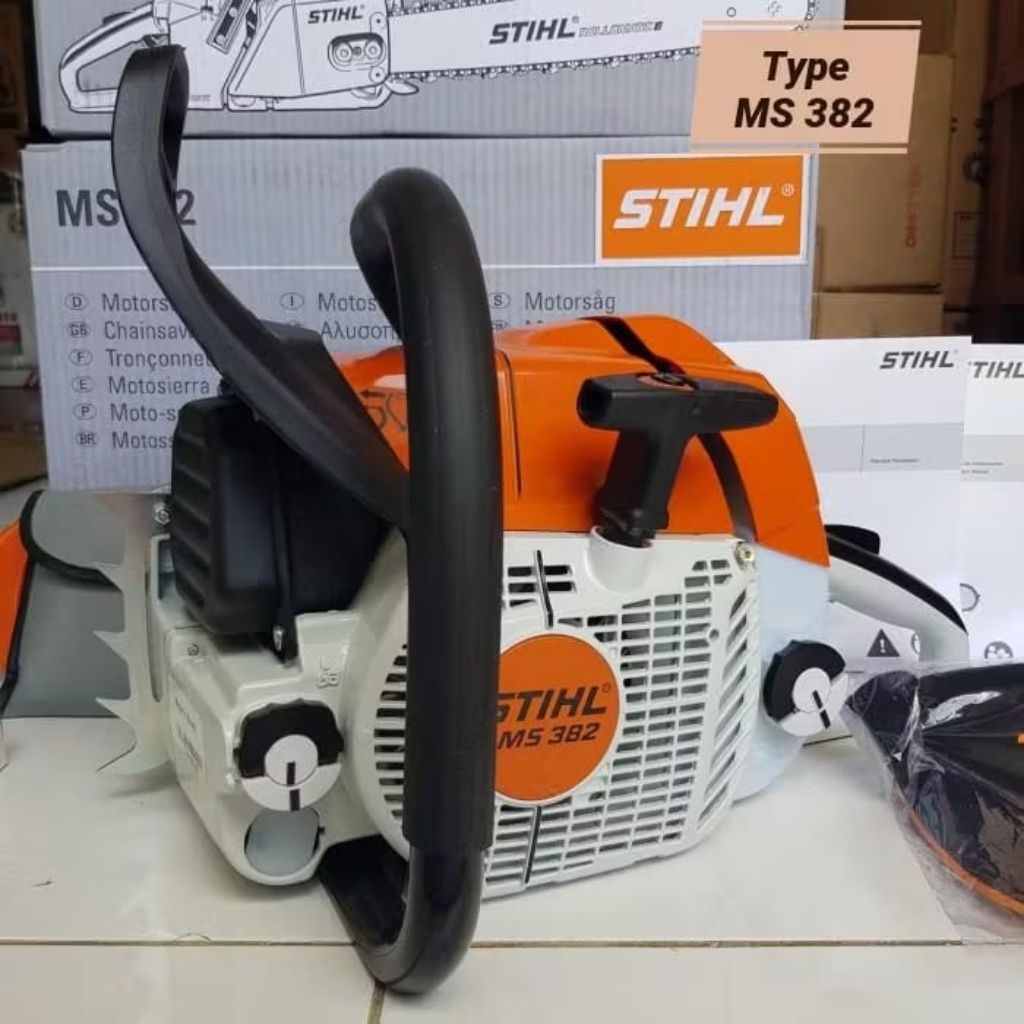 Mesin Senso Chainsaw STIHL MS 382 Original Asli Gergaji Mesin Tebang Kayu 25 Inch Fullset Siap Pakai
