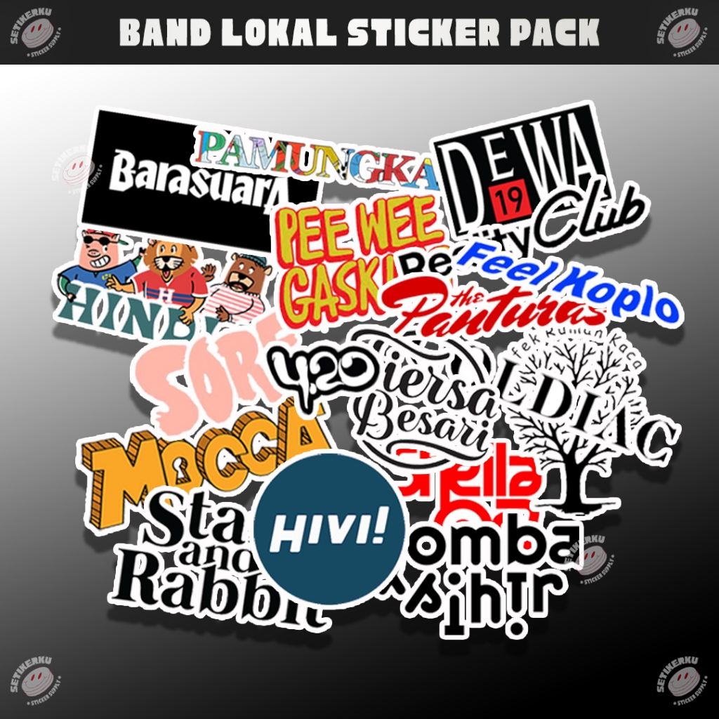 

18pcs BAND LOKAL Sticker Pack A6 | stiker band lokal aesthetic untuk hp koper helm laptop bahan vinyl