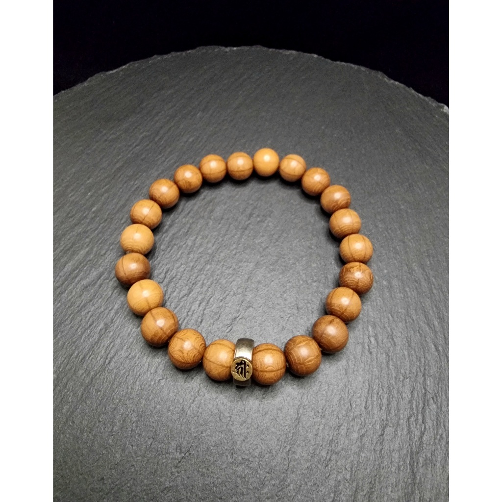 Gelang Kayu Abelia Wood Suci 6 Lapis Sekatan Dewi Kwan Im Tangan 100 Full Natural 10mm D462