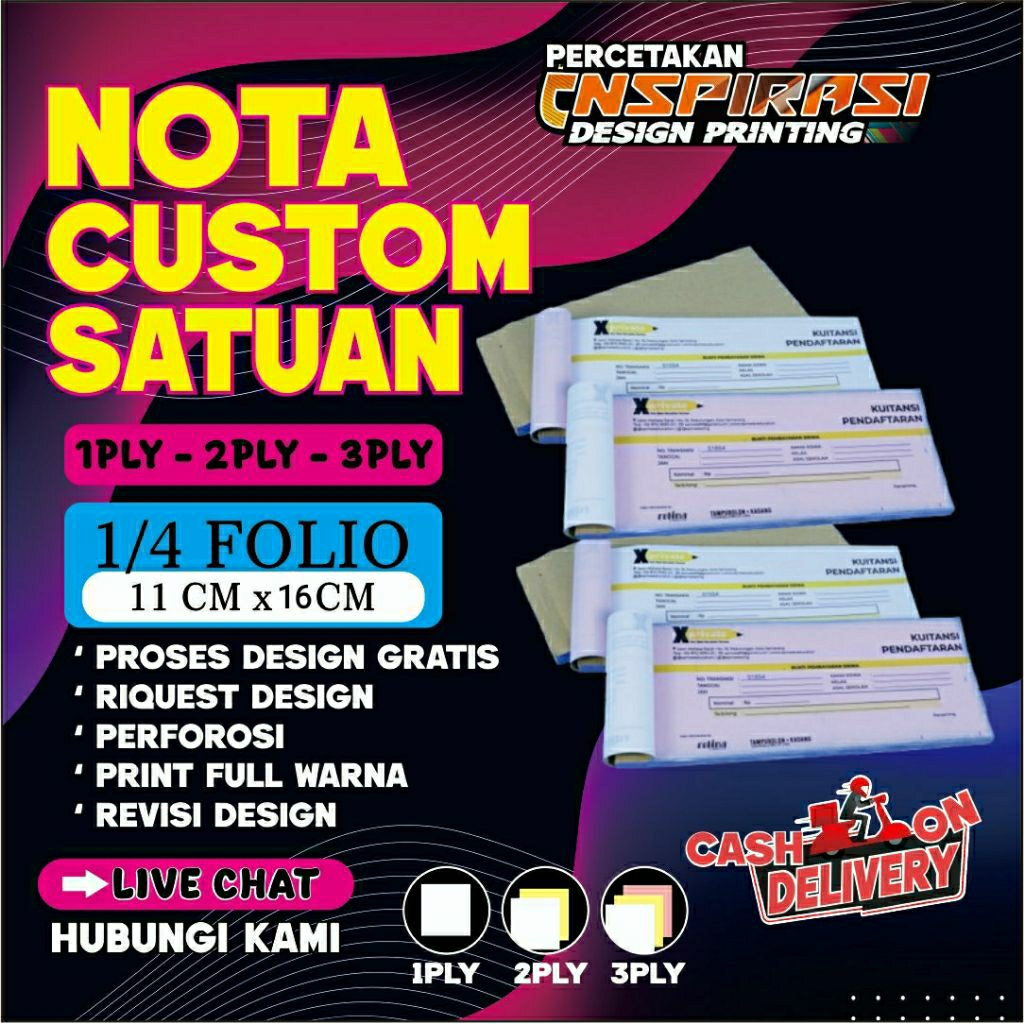 

Custom Noto Satuan ( Uk 1/4 Folio ) FULL WARNA