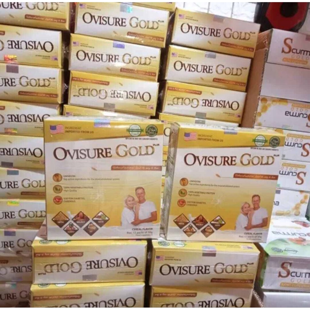

SUSU OVISURE GOLD ORIGINAL 100% 1 BOX ISI 12 SACHET- susu kesehatan tulang persendian syaraf kejepit tulang kropos