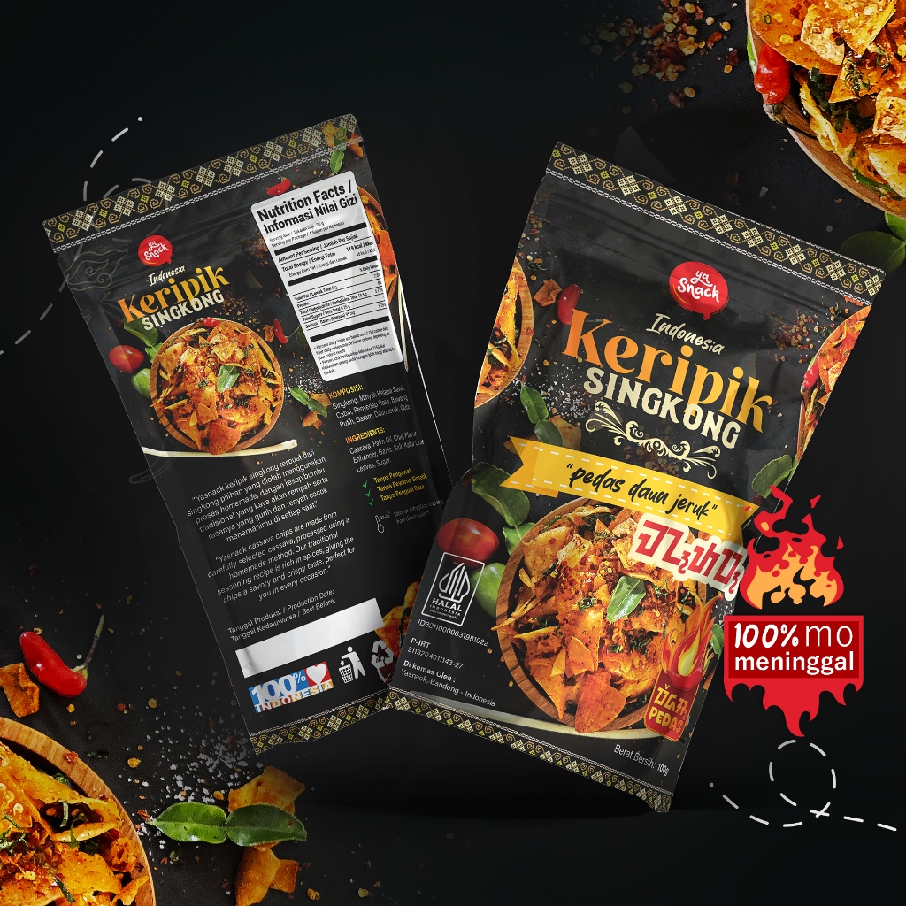 

Yasnack Keripik Singkong Pedas Daun Jeruk/Kripset/Premium/Pouch/100gr