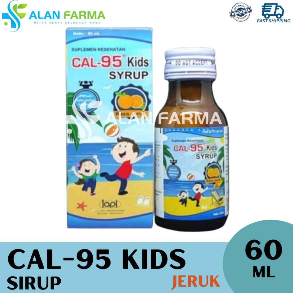 Cal-95 Kids Sirup 60 mL | Cal 95 Sirup | Suplemen Kalsium Anak