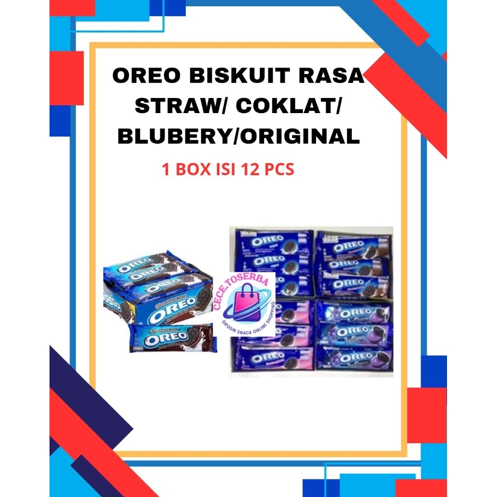 

OREO STRAW /COKLAT / ICE CREAM / ORIGINAL 12 Pcs X 23 GR