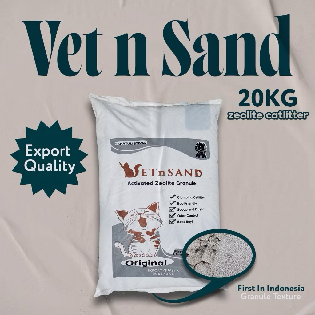 PASIR KUCING GUMPAL WANGI VETSAND 20 KG ZEOLITE GRANULE
