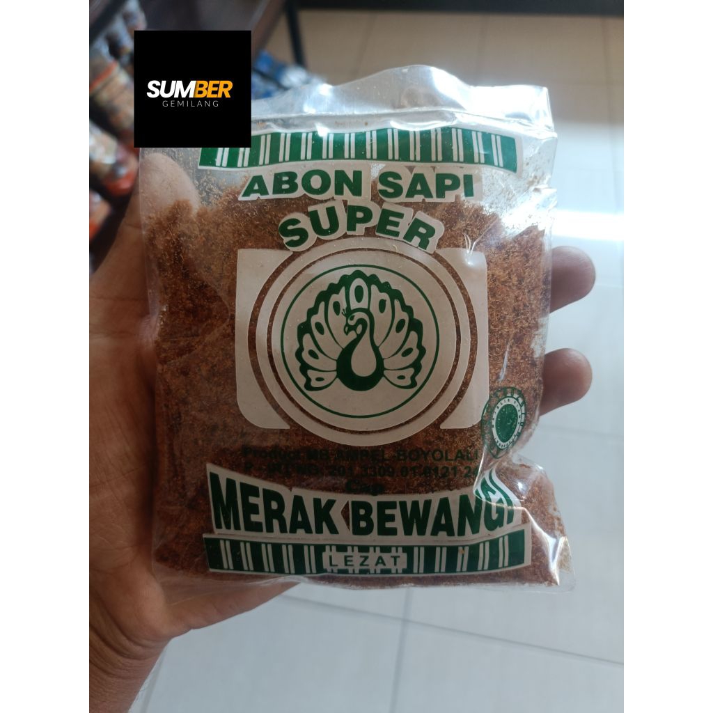 

abon sapi super cap merak bewangi 100 gram hijau