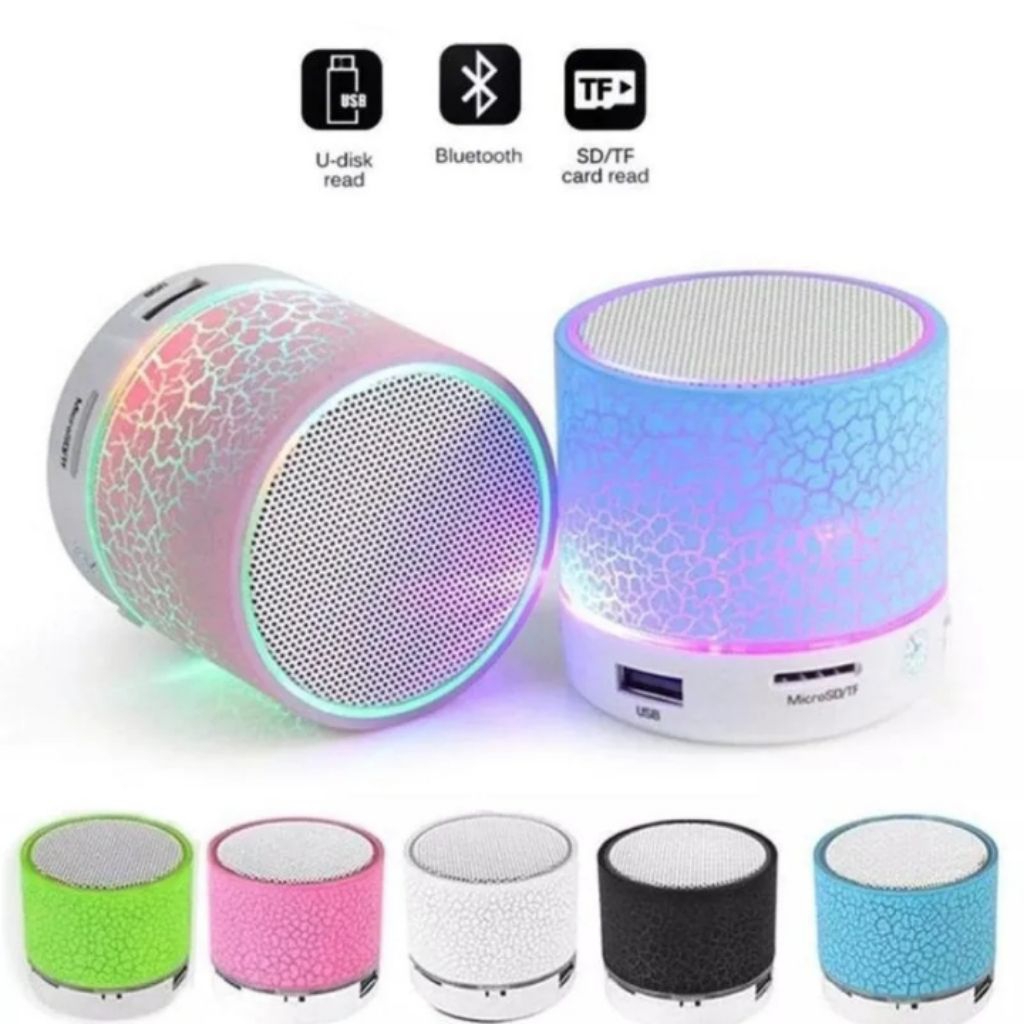 Speaker Bluetooth LED Bulat Kecil Lampu Music MP3