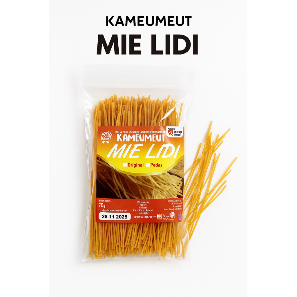 

Mie Lidi Kamemeut - Cemilan Renyah Gurih Pedas | Snack Khas Jadul 70g