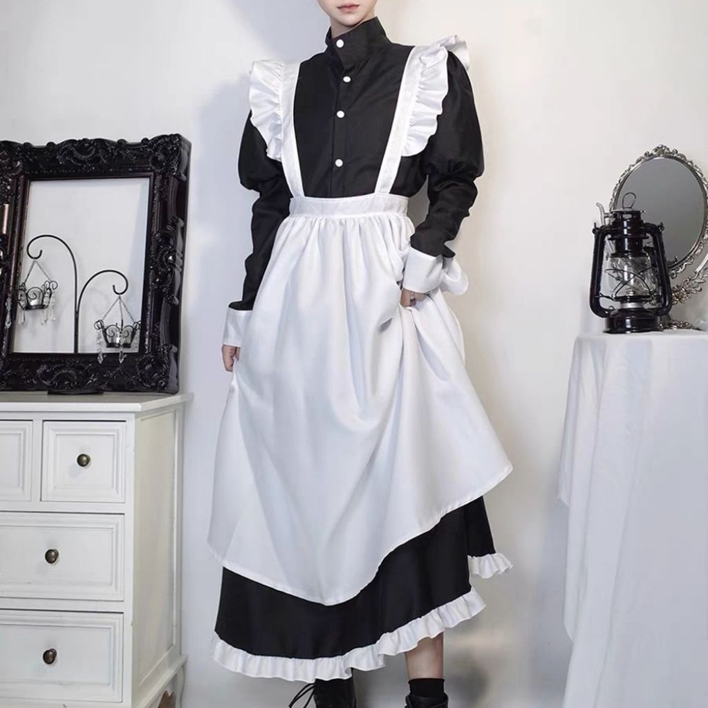 Dress Maid, Kostum Maid Panjang, Kostum Maid Pendek, Cosplay Maid