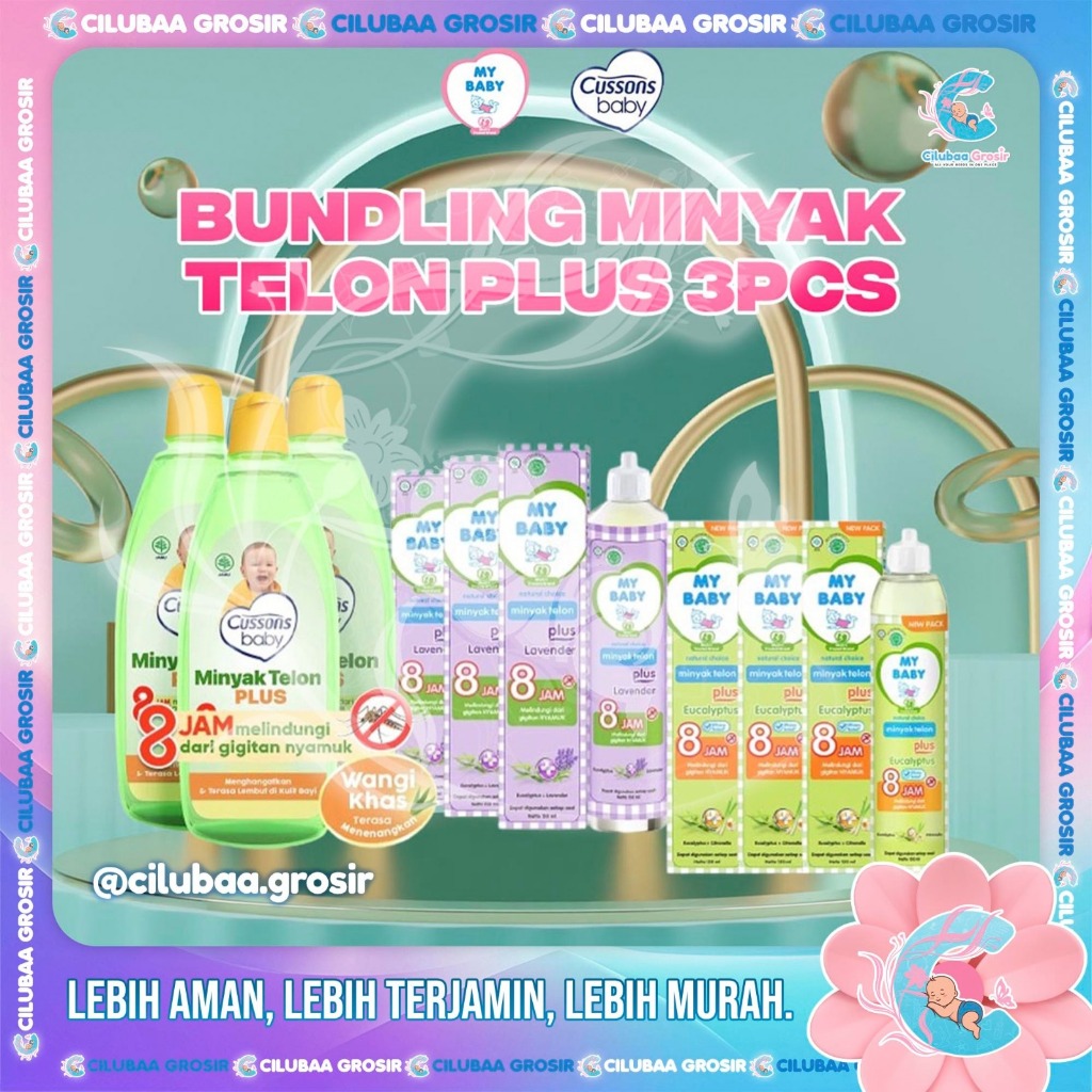 [3 PCS] MY BABY Minyak Telon Plus Eucalyptus Lavender 150mL & CUSSONS BABY Minyak Telon Plus 150mL |