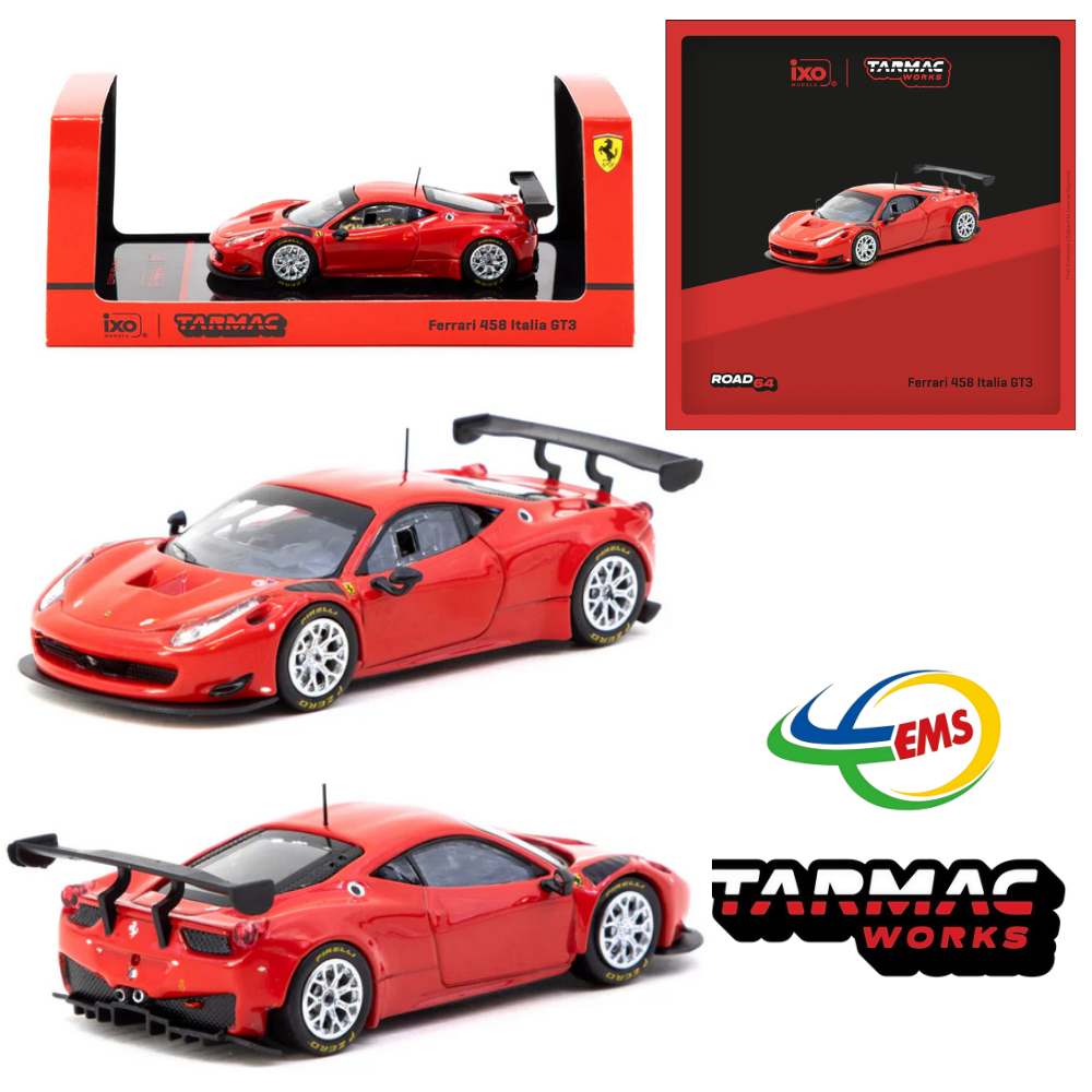 T64R-074-RE  - Tarmac Works 1/64 Ferrari 458 Italia GT3 Red