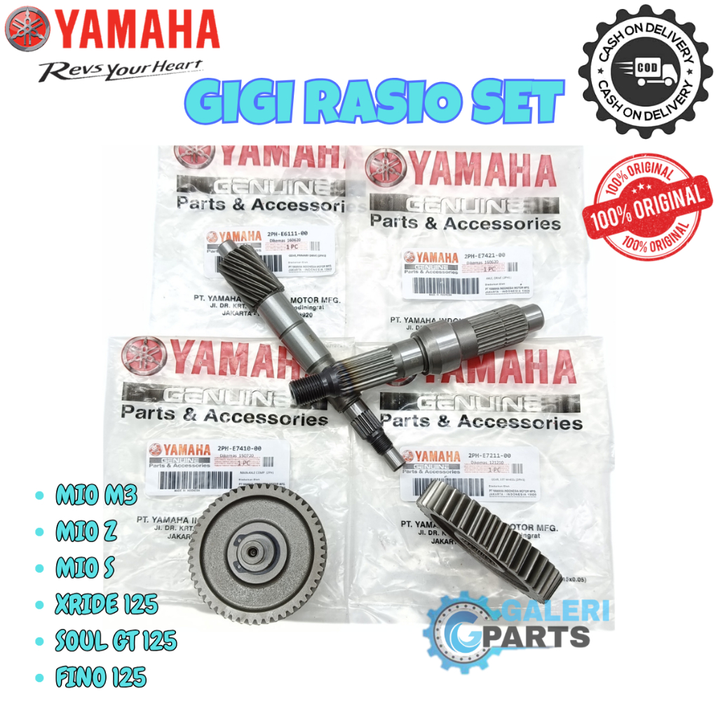 ORIGINAL PAKET GEAR GIGI RASIO GARDAN CVT ASSY SET KOMPLIT GIR AS PULLY RODA YAMAHA 2PH MIO M3 S Z S