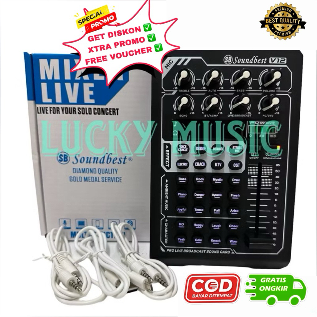 Soundcard Soundbest V12 Original Live Bluetooth V 12 soundcard v12