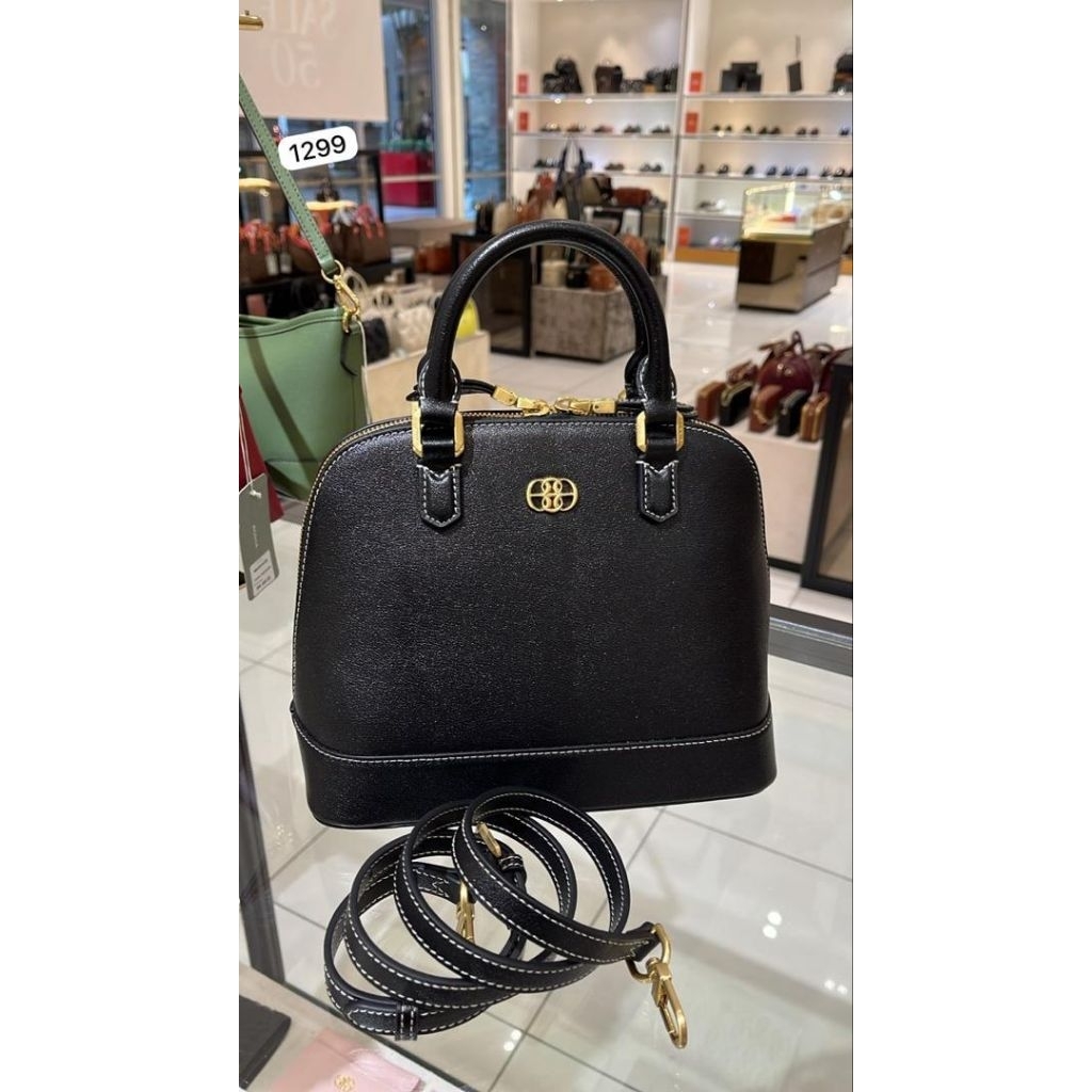 tas bonia original sling top handle bag alma logo la luna - hitam