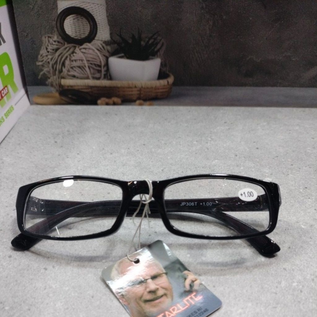 Kacamata Baca Lensa Plus Pria Wanita ukuran +100 sd + 400 JP306T