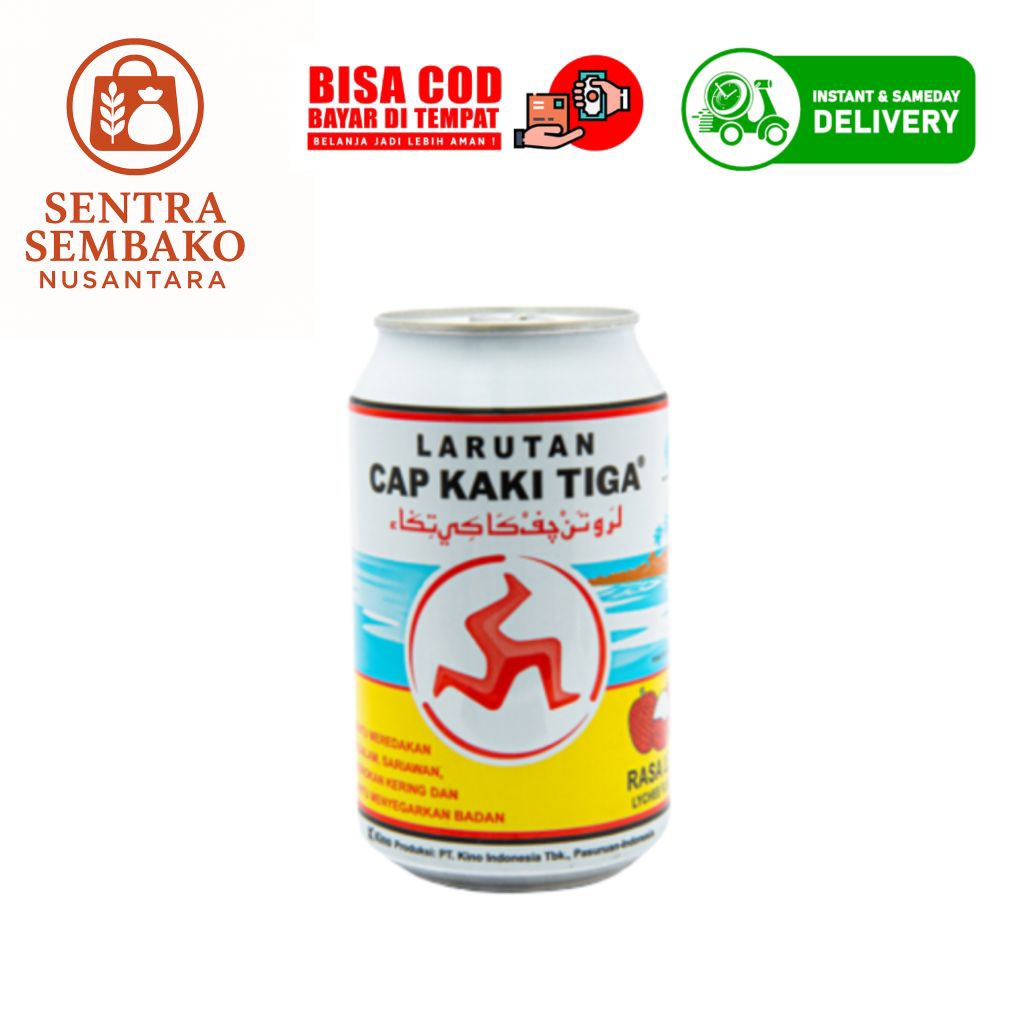 

Larutan Cap Kaki Tiga Kaleng 320ml – Isi 1 Kaleng (Aneka Rasa) | Packing Aman, Halal, Segel Pabrik, Garansi Utuh