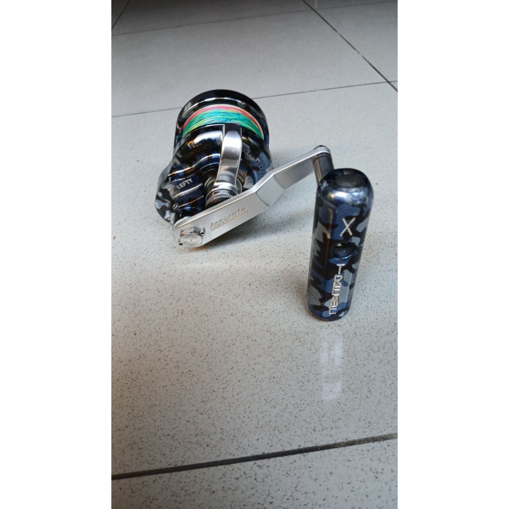 Accurate BX500NL BX500N Boss Xtreme Reel Overhead handle kiri spool narrow warna blue camo