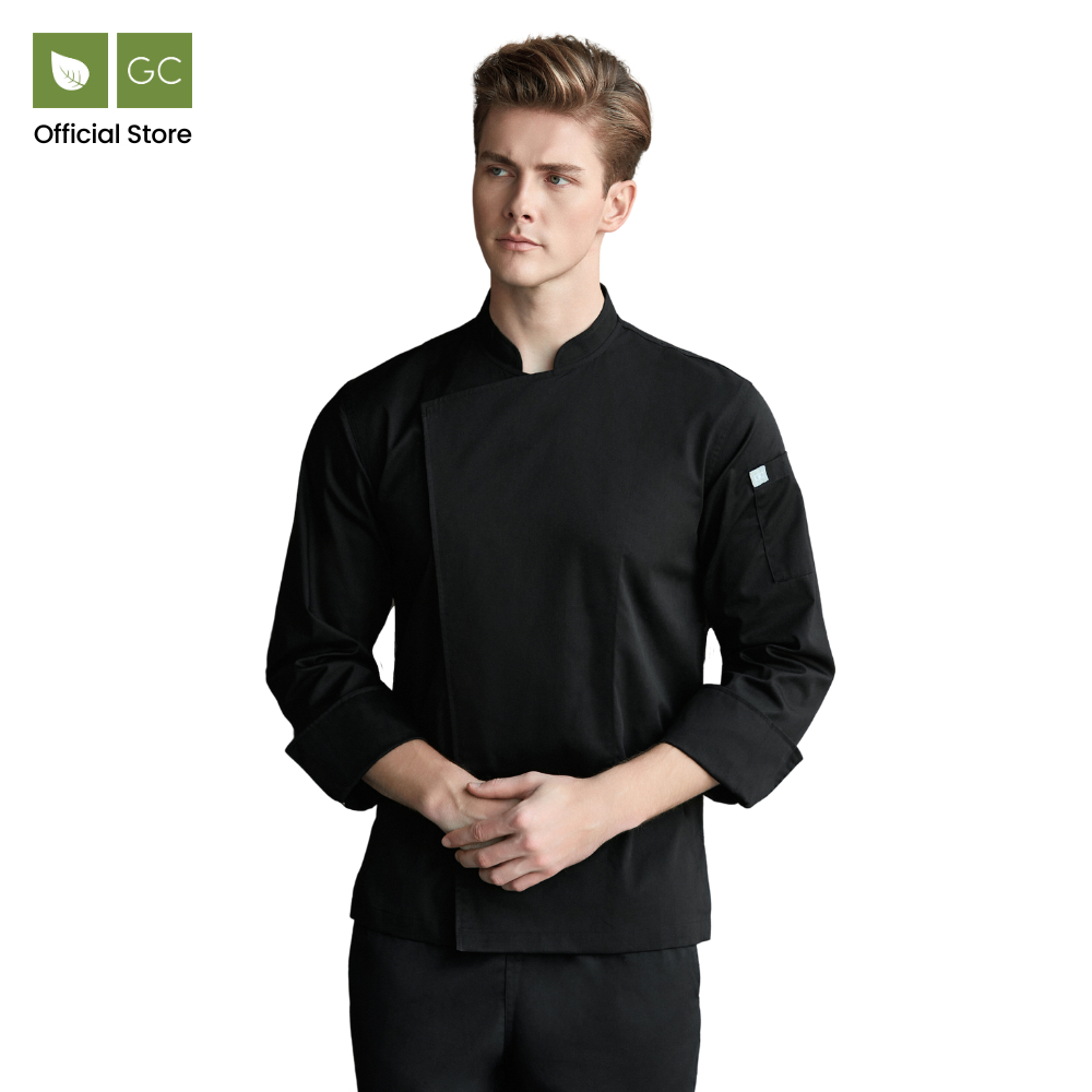 Jaket Koki Hitam Banyan, Lengan Panjang / Banyan Black Chef Jacket, Long Sleeve