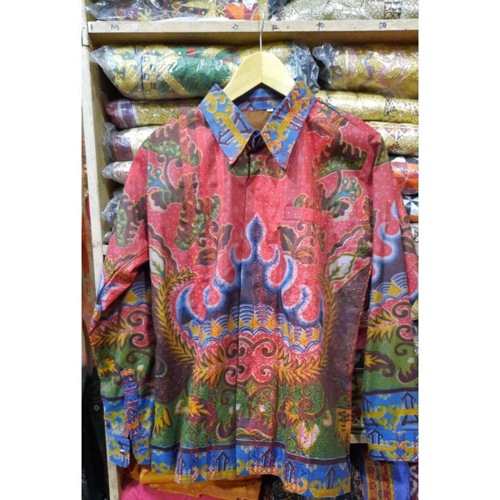 kemeja bapak kemeja pria batik tenun motif lampung