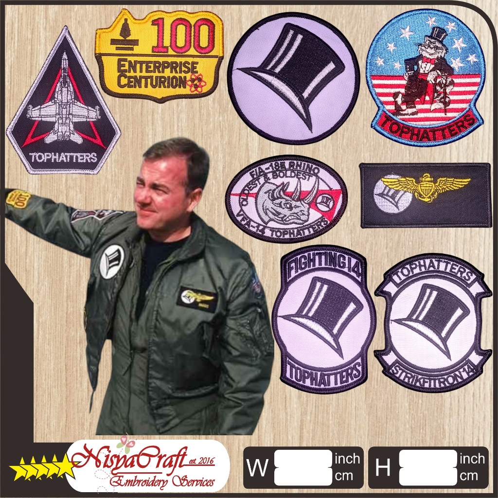 NCEP0102-0232 USN US Navy TOPHATTERS VFA VF14 F14 F18 Hornet Fighter squadron CWU-36 Flight Jacket |