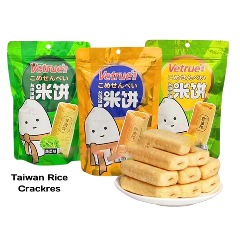 

[ HOKKY ] Vetrue Rice Crackers 65gr Rasa Salted Egg Yolk, Cheese & Vegetable Flavour Taiwan Snack Cemilan Anak Murah Halal