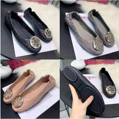 [Instant/Same Day] STB03   Ori TB sheepskin with electric embroidered diamond design ladies flat sho
