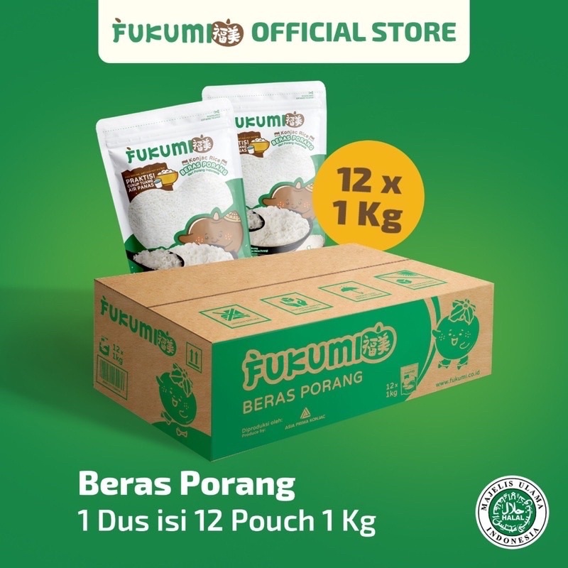 

Fukumi Beras Porang 1 Karton Isi 12 Pouch 1kg | Instan Konjac Rice - Mudah & Praktis