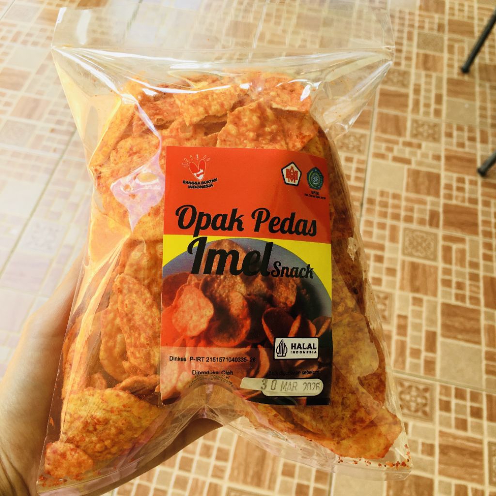 

Imel snack/keripik opak pedas/150 gr