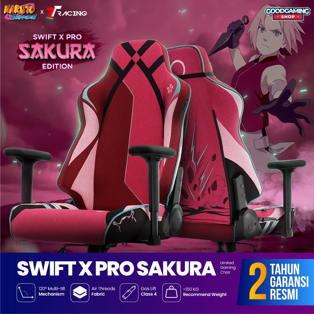TTRacing Sakura | Swift X Pro Gaming Chair | Kursi Gaming Koleksi Naruto Limited edition - Kursi Gam