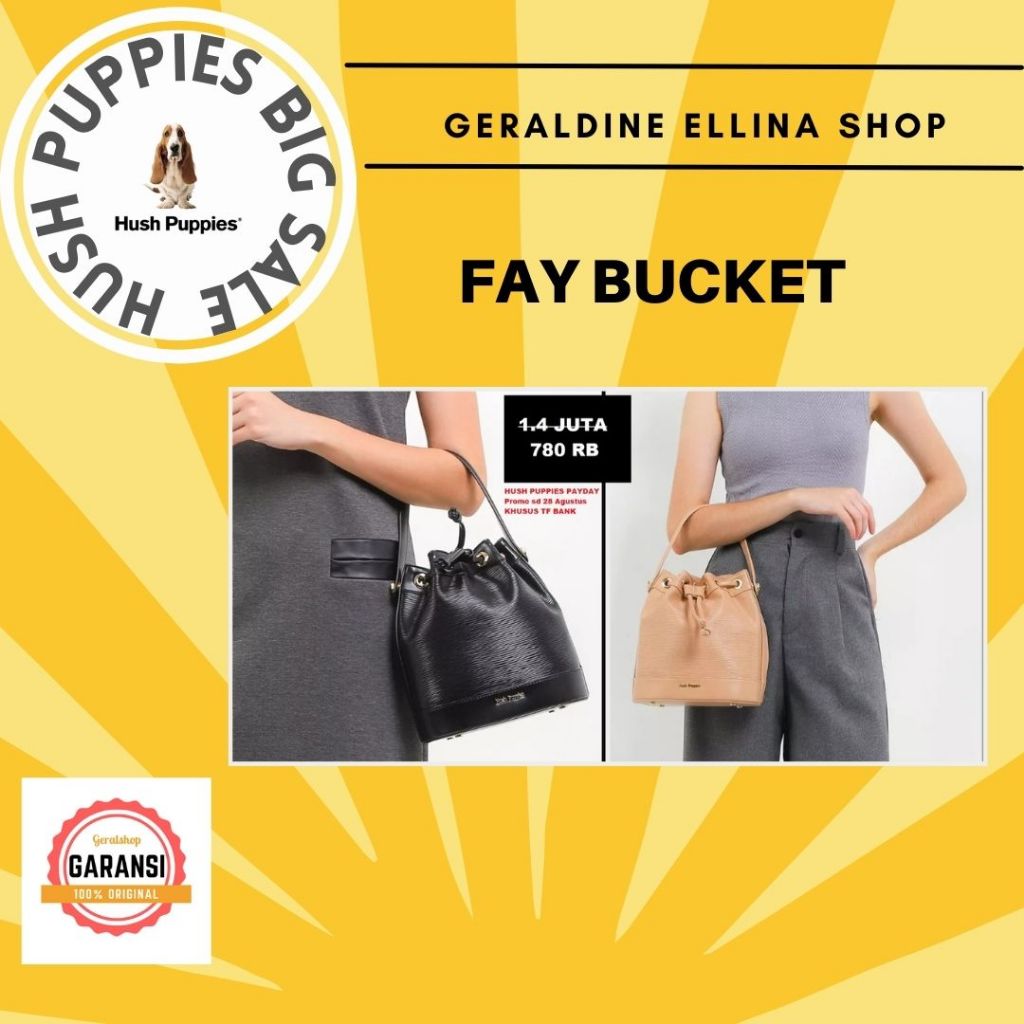 Tas Wanita Hush Puppies sale satchel bag 100% original seri FAY BUCKET