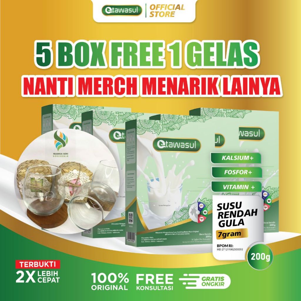 

Susu Etawasul Paket 5 box Susu Kambing Etawa Premium Deangan Campuran Bahan Herbal Alami Bantu Mengatasi kolesterol dan asamurat