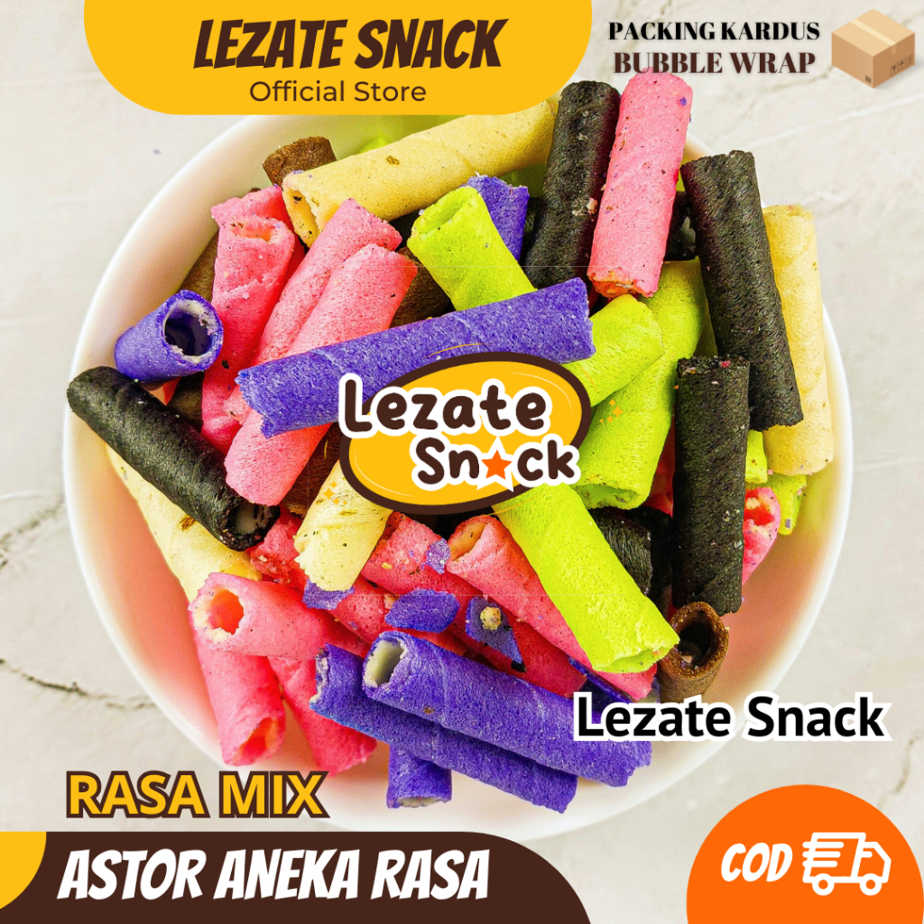 

Astor Mini Campur 100gr Kiloan Murah Rasa Mix Coklat Strawberry Blueberry Pandan Vanila Blackforest Enak Manis Renyah / Wafer Roll Coklat Kacang Kiloan Greentea Astor Kiloan Barcelona / Wafer Rolls Coklat Vanila Lezate Snack SEDAP SNACK