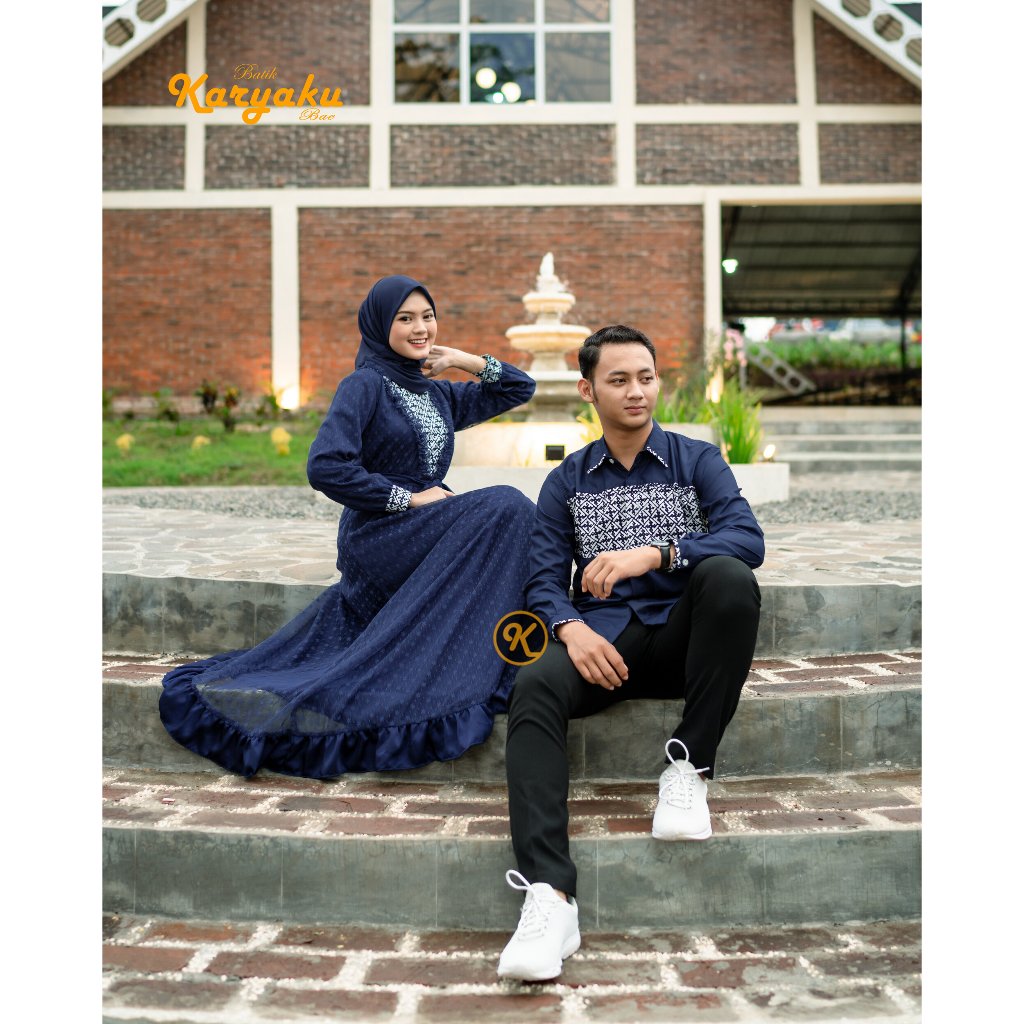 set couple gamis kondangan gamis batik couple batik gamis batik  premium