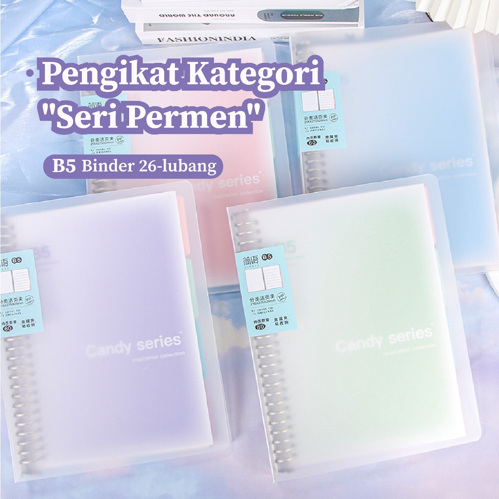 

B5 Warna Gradien Ins Notebook Permen Warna Longgar Notebook Daun Mahasiswa Partisi Partisi Halaman Diary Waterproof Tahan Debu Binder Transparan