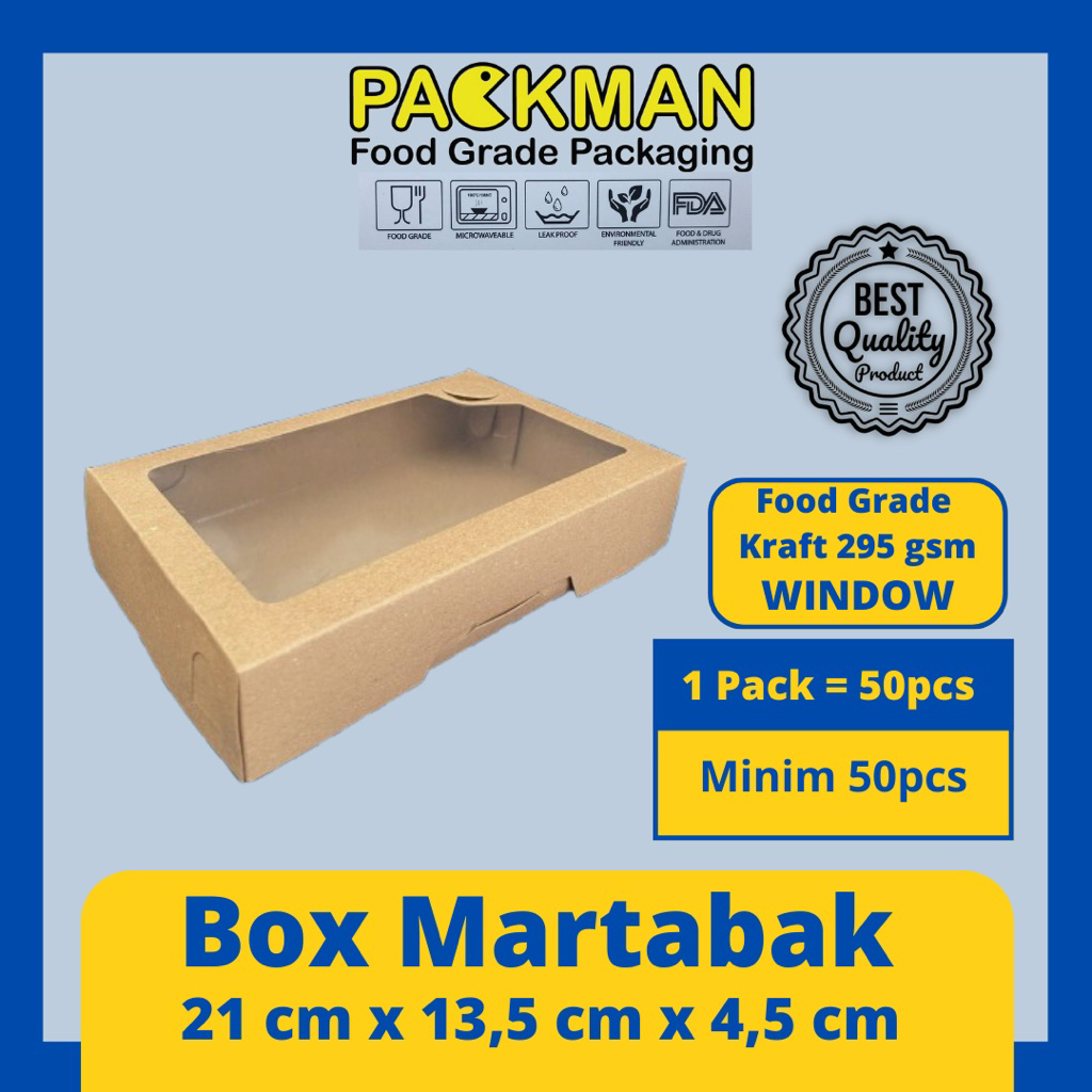 DUS BOX MARTABAK (WINDOW) / KOTAK MARTABAK MANIS DAN TELOR KRAFT WINDOW / DONUT