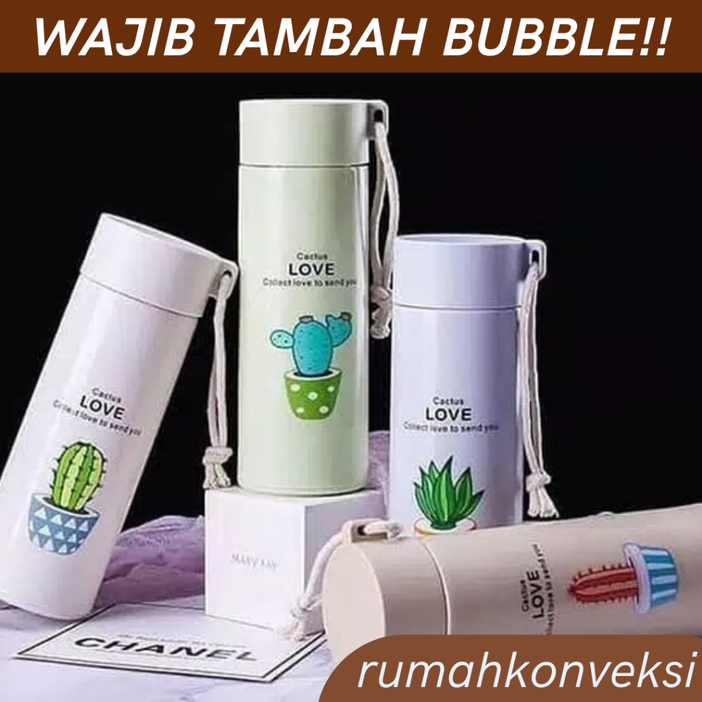 Botol Kaktus Kaca 450ml Murah Non Box GROSIR RANDOM