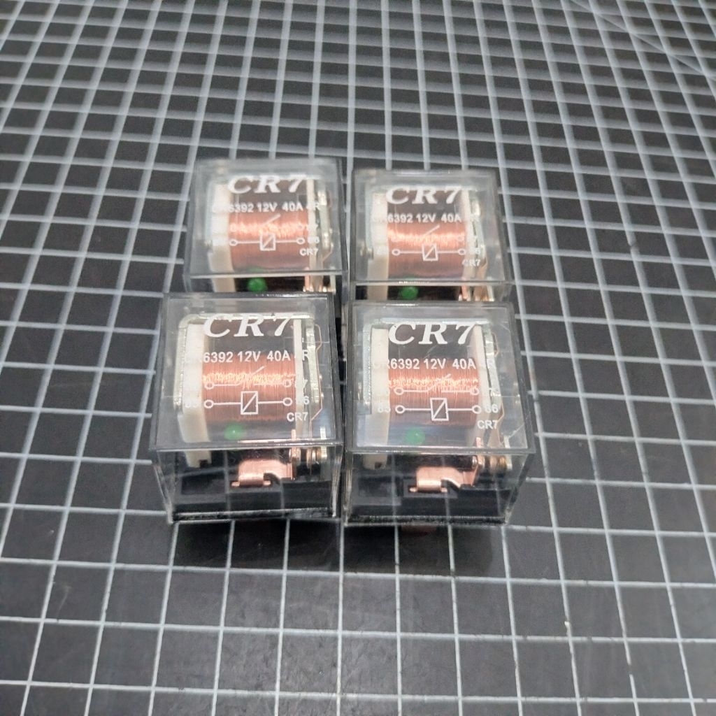Relay 4 kaki CR7 klakson, lampu dll 12V 40A motor mobil