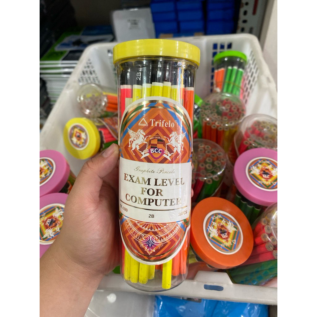 

Pensil Kayu Trifelo Slop Isi 36 pcs / Pensil Tabung TF 789 2B Metali